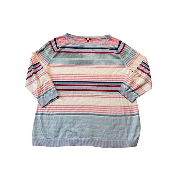 TALBOTS colorful, Lightweight Knit sweater, Size Women's XL; 3/4 sleeves - Picture 1 of 9